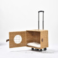 สายการบินได้รับการอนุมัติจาก Wheels Puppy Cats Carrier Case ผู้เดินเล่นเข็นเด็กรถเข็นเด็กสัตว์เลี้ยงแมวกระเป๋าเดินทาง